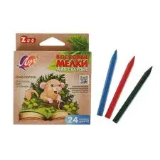Мелки восковые24цв ZOO шестигранный Луч