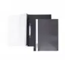Папка-скоросшиватель пластик. верх прозр Хатбер с перфорацией 140*180мкм черная