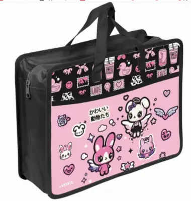 Папка пластик,с ручками А4 deVENTE "Lovely Little Friends" 8057628 с расш.10см,400мкм,карм.,на молн.