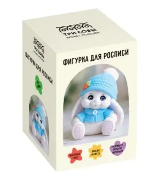 Набор для росписи фигурки из гипса ТРИ СОВЫ "Зайка", высота фигурки 8,7см, с красками и кистью Набор для росписи фигурки из гипса ТРИ СОВЫ "Зайка", высота фигурки 8,7см, с красками и кистью