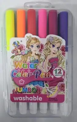 Фломастеры Longdi water color pen 12цветов
