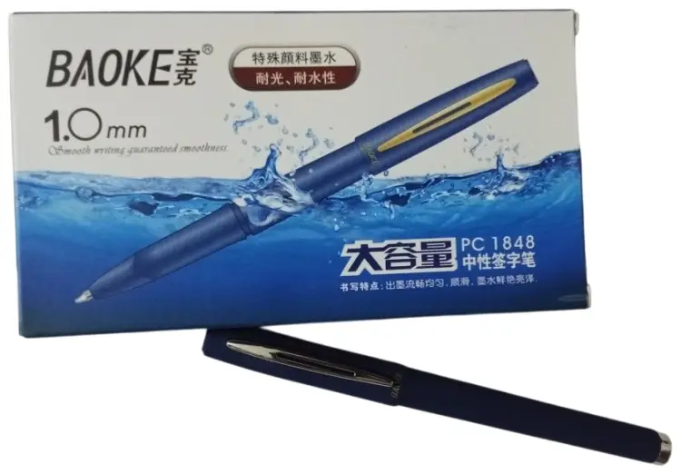 Ручка гелевая Baoke Jumbo Capacity 1,0мм, водостойкие и светостойкие