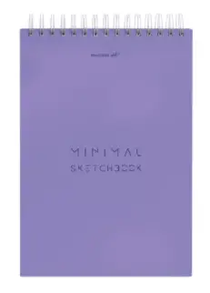 Скетчбук, белая бумага 100 г/м2, 140х201 мм, 60 л., гребень, жёсткая подложка, BRAUBERG ART, Minimal
