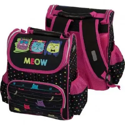 РанецdeVente "Lite.Neon Kitty" 7030021 34*27*20см, жесткий, эргоном.спинка.лямка,900гр., светоотр.вс