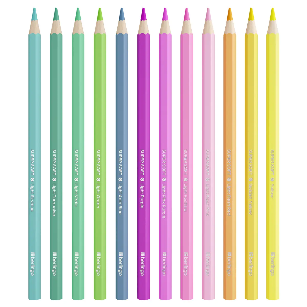 Карандаши цветные пастельные Berlingo "SuperSoft. Pastel", 12цв, заточен., европодвес