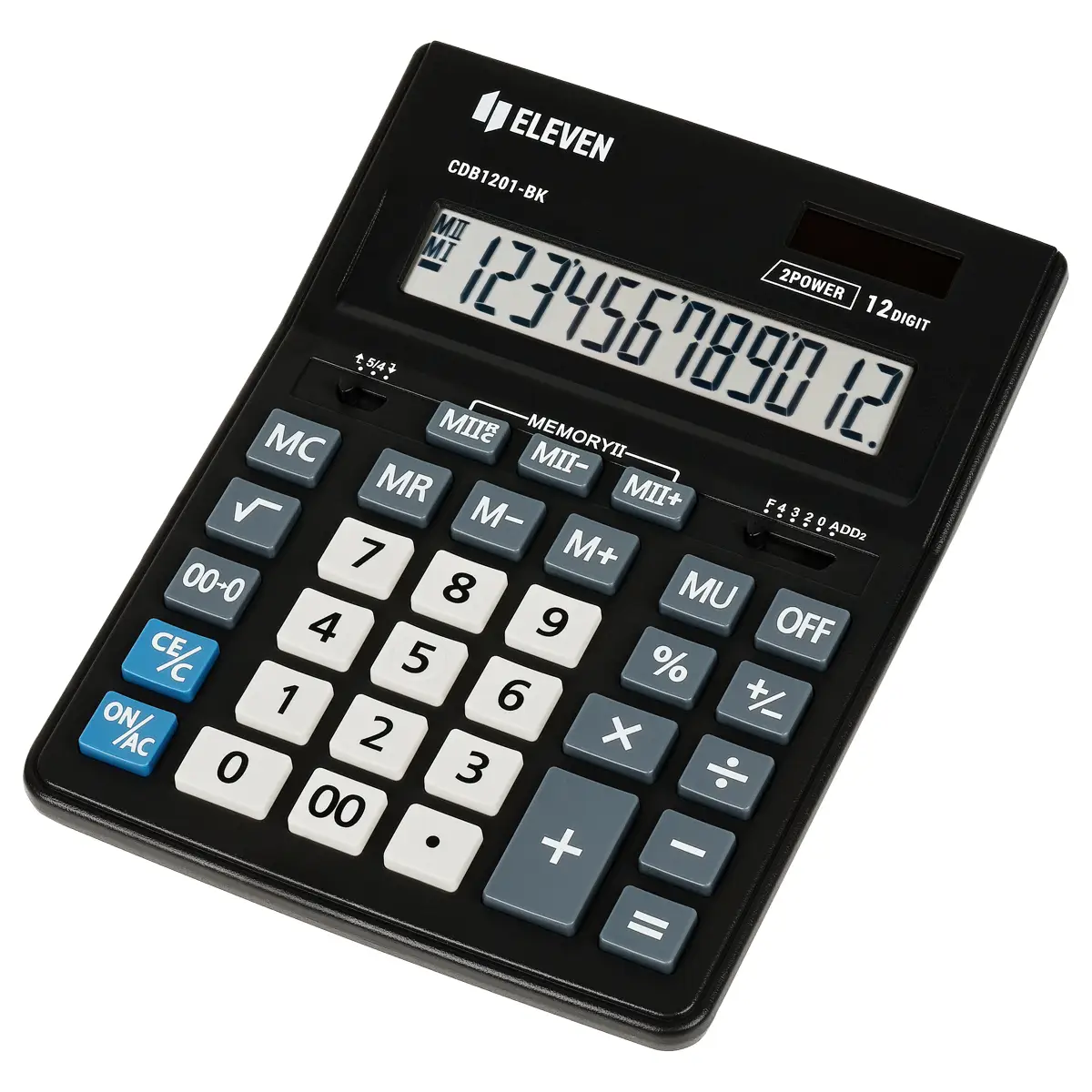 Калькулятор настольный Eleven Business Line CDB1201-BK, 12 разрядов, двойное питание, 155*205*35мм, 