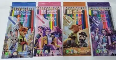 Цветные карандаши Zootopia / Demon Hunters SR1018-ER-PVC, 12цветов