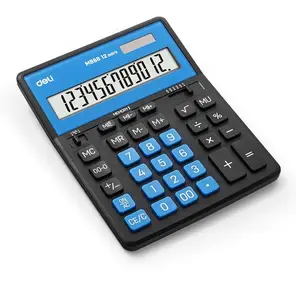 Калькулятор настольный DELI "М888" 12 разрядный, 202х159х31 мм, черный/синий 