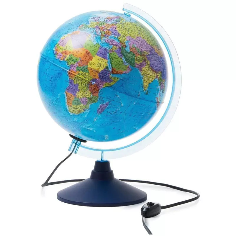 Глобус "День и ночь" с двойной картой - политической и звездного неба Globen, 25см, интерактивный, с