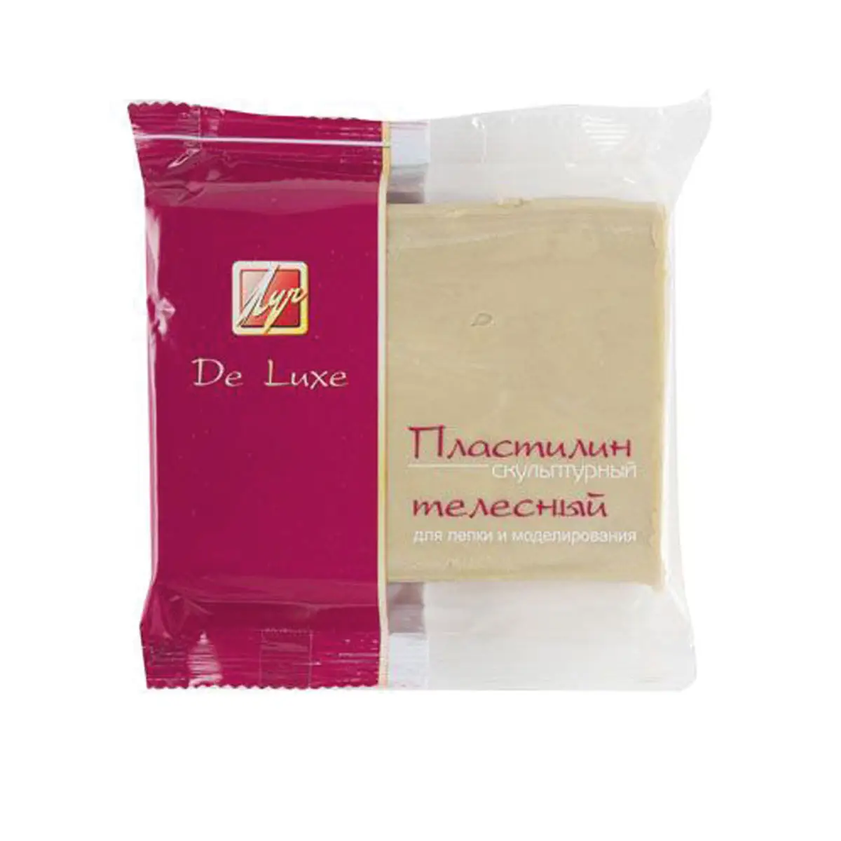 Пластилин скульптурный ЛУЧ "Люкс" телесный 0,3 кг твердый