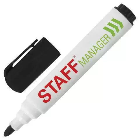 Маркер стираемый для белой доски, STAFF "Manager" WBM-491, 5 мм, с клипом, Ассорти