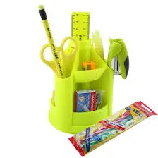 Органайзер настольный  для канцелярских прина.13пр.ErKr.53230 MINI DESK.Neon Solid.вращ.желтый.п/бл.