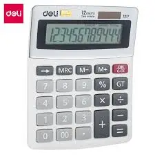 Калькулятор настольный DELI "1217" 12 разрядный, 130х105х30 мм, белый