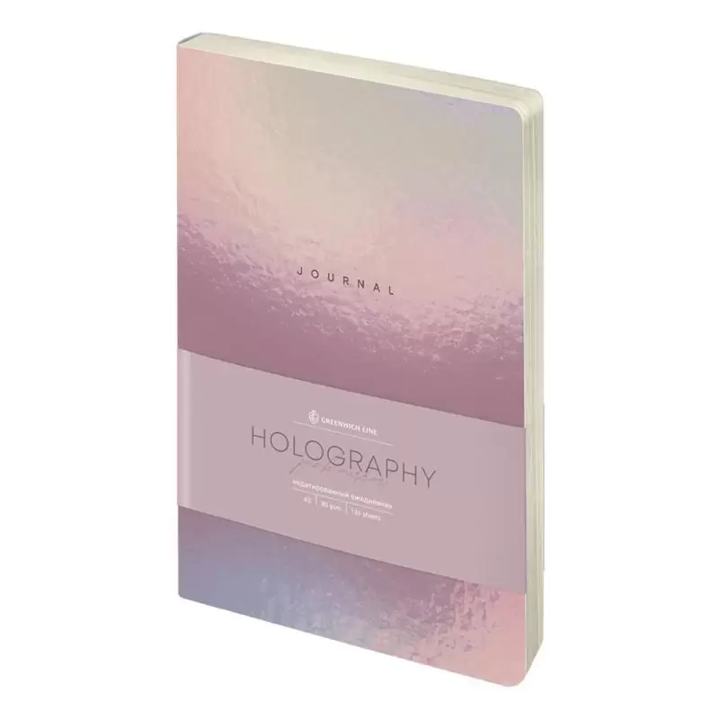 Ежедневник недатированный А5, 136л., кожзам, Greenwich Line "Holography. Pink mirror", тон. блок