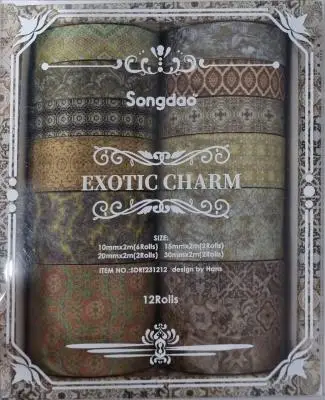 Набор декоративного скотча Songdao, 12шт, 1см-3см