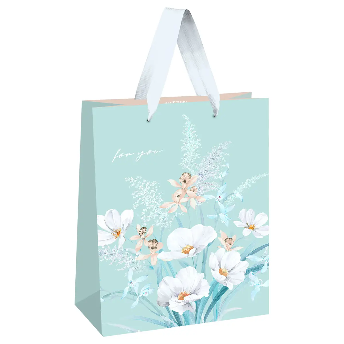 Пакет подарочный 11*14*6,5см MESHU "Bouquets", матовая ламинация