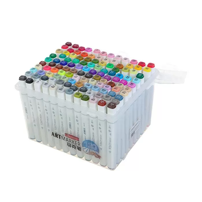 Спиртовой маркер двухсторонний набор Touch Bool CY-8103 в пластиковом кейсе 120 цветов