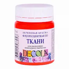 Краска акриловая Decola 50мл красная флуоресцентная по ткани 5128331