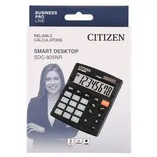Калькулятор настольный Citizen SDC-805NR, 8 разр., двойное питание, 105*120*21мм, черный Калькулятор настольный Citizen SDC-805NR, 8 разр., двойное питание, 105*120*21мм, черный