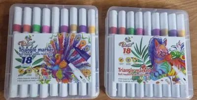 Маркеры Longdi Jumbo TD7899-18 water color pen трехгранные 18 цветов