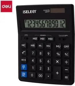 Калькулятор настольный DELI "М888" 12 разрядный, 202х159х31 мм, черный