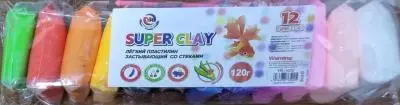 Легкий пластилин застывающий со стеками YR-1012, 12цв, 120гр