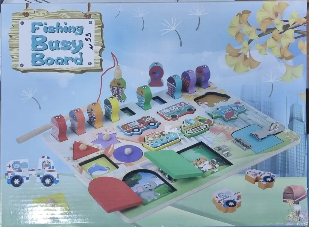 Доска для занятий рыбной ловлей для малышей, Fishing Busy Board