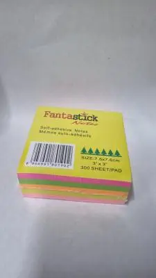 Блок для записи с клеевым слоем Fantastic notes 7,6*7,6см, 3*3, 300л, 5 цветов