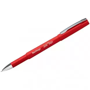 Ручка гелевая Berlingo Silk touch красная 0,5мм грип 05123