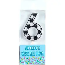 Свеча-цифра д/торта "Ассорти" deVente "Футбол" 9060918 5*3,5*0,8см, пластик./к,е/подвес