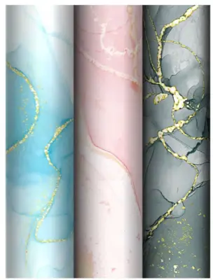 Упаковочная бумага глянц. 70*100см, MESHU "Marble", 80г/м2, ассорти  3 дизайна