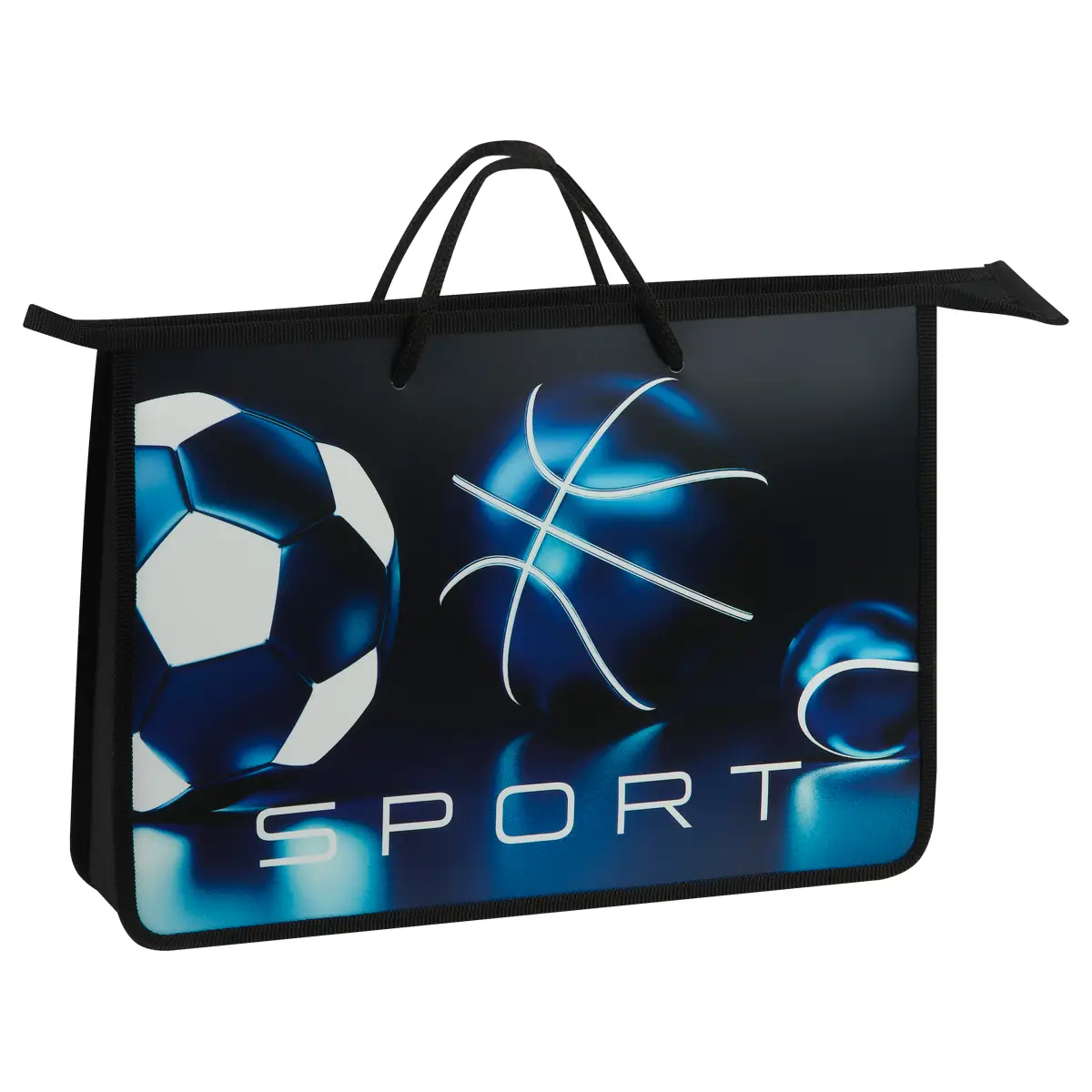 Папка с ручками А4 ArtSpace "Sport", пластик, на молнии, 75мм