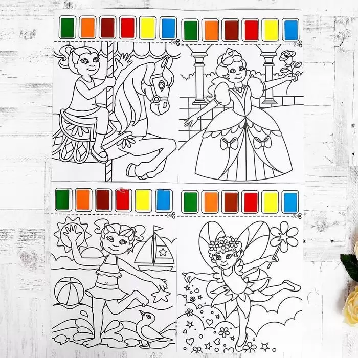 Раскраска 8 листов краски на каждой странице Joodoo