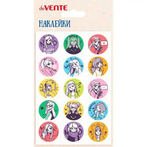 Набор многоразовых наклеек deVENTE "Girl's mood" 8002451 puff,объёмные,10*15см