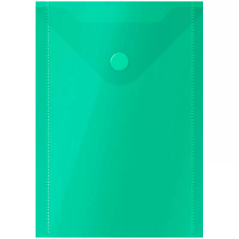 Папка-конверт на кнопке OfficeSpace, А6 (105*148мм), 150мкм, зеленая