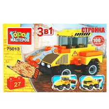 Конструктор(ГородМастеров) Стройка Бульдозер 3в1 [27дет] [совместим с Lego] (75013-UU)