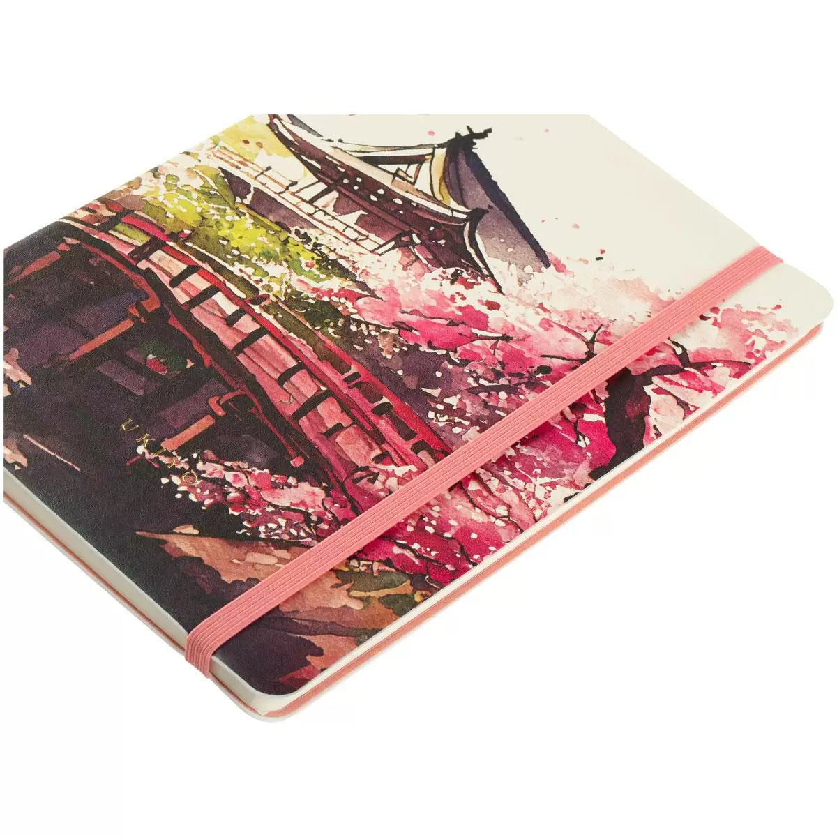 Записная книжка А5 80л. ЛАЙТ, кожзам, Greenwich Line "Sakura. Karahafu", с резинкой, тиснение фольго