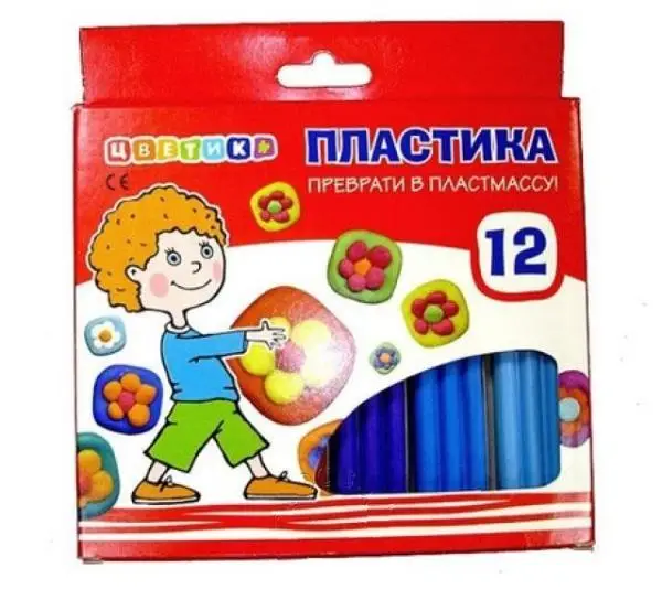 Пластик 12цв 240гр ЗХК Цветик отвердев. при тепл. обработке, в к/к 3441071