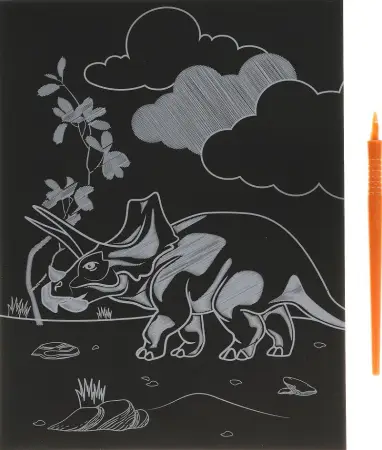 Гравюра золотая 18*24 см в конверте 100SCRATCHART-GOLD-DINO1 (Мультиарт) Ассорти