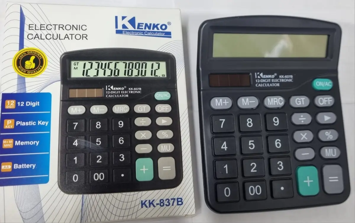 Калькулятор Kenko KK-837B, 12разрядный, черный