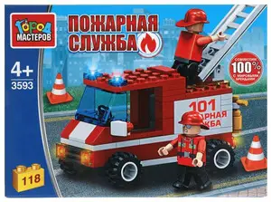 Конструктор(ГородМастеров) Пожарная машина [118дет] [совместим с Lego] (3593-UU)