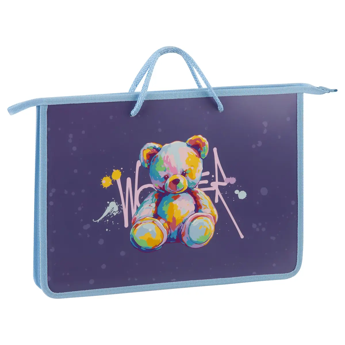 Папка с ручками А4 ArtSpace "Bear", пластик, на молнии, 45мм