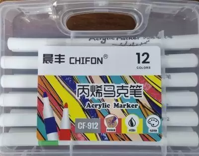 Фломастеры акриловые CHIFON 12 цветов CF-912