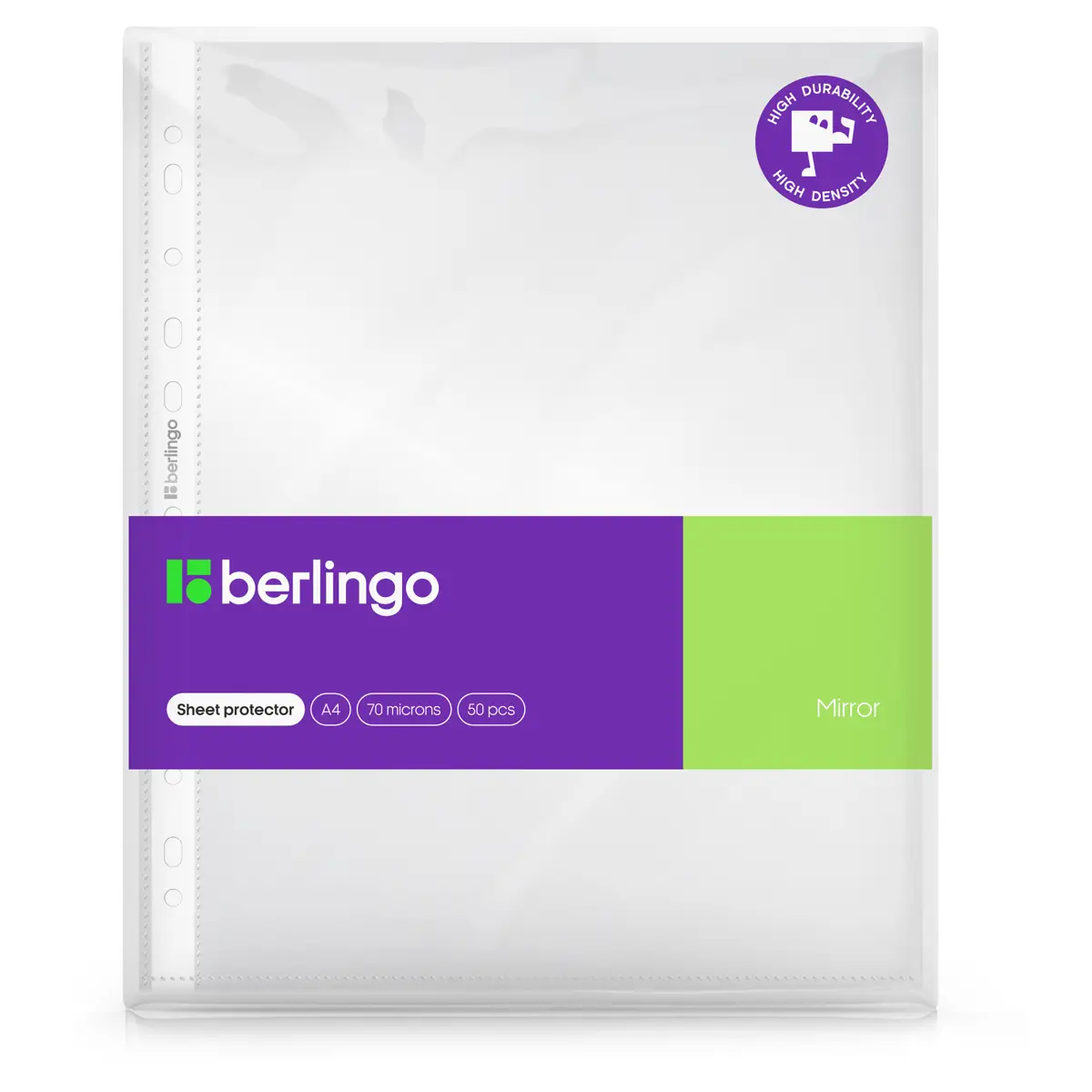 Папка-вкладыш с перфорацией Berlingo "Mirror", А4, 70мкм, глянцевая, в пакете, набор 50шт