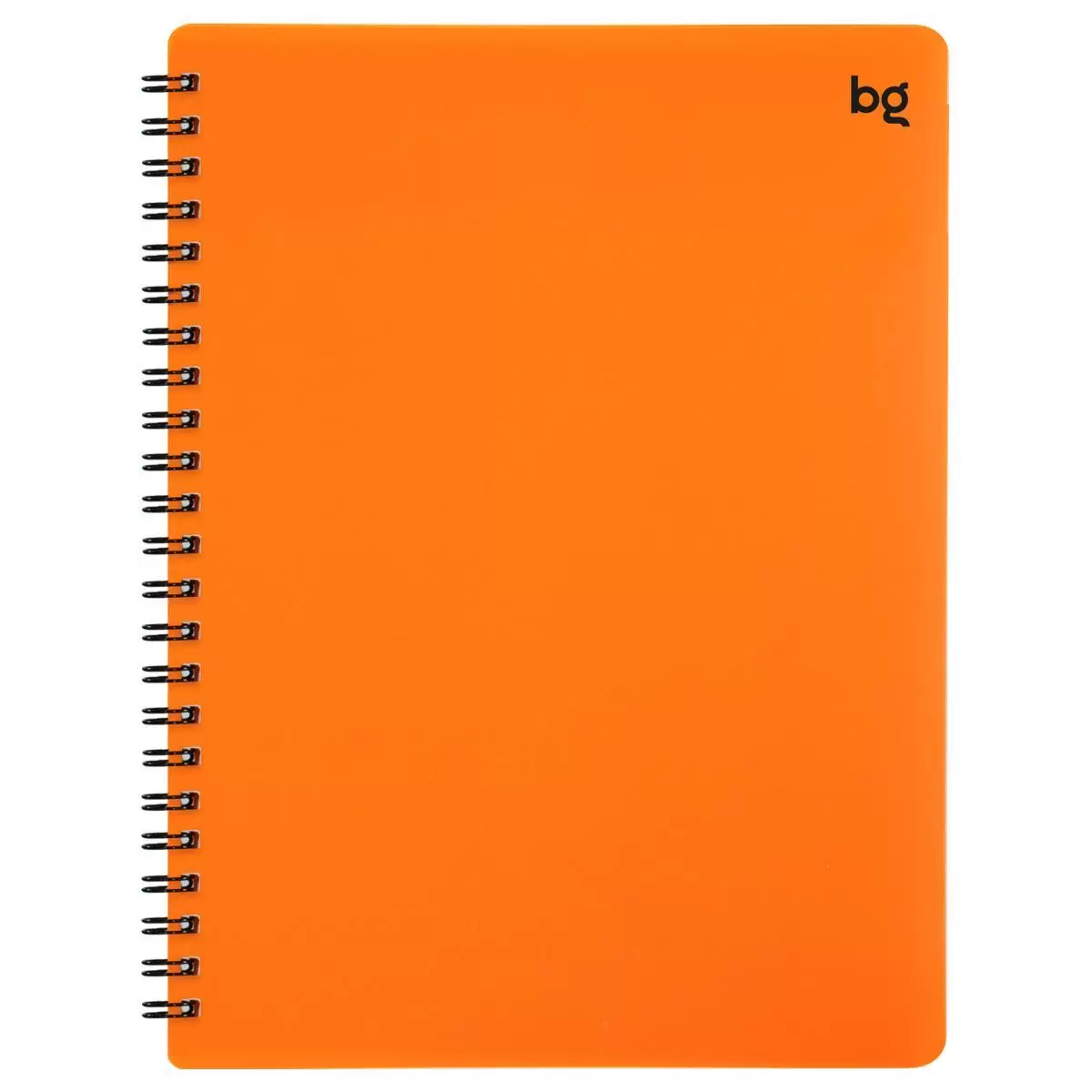 Тетрадь 48л., А5 клетка на гребне BG "Neon"/"Base", пластиковая обложка, оранжевая/черная