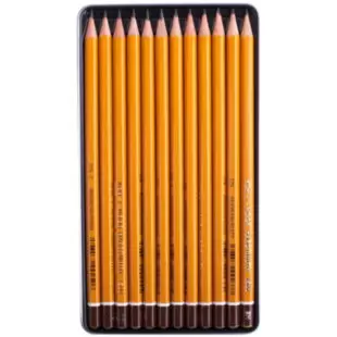 Набор карандашей ч/г Koh-I-Noor "1500 Art" ,12шт., 8B-2H, заточен., метал. пенал