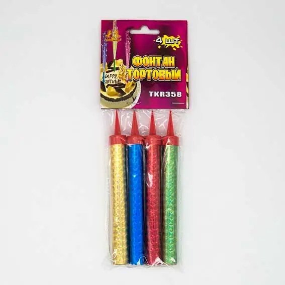 Свеча Микрос "Фонтан настольный" (4шт) 12см 40сек. ТКR358