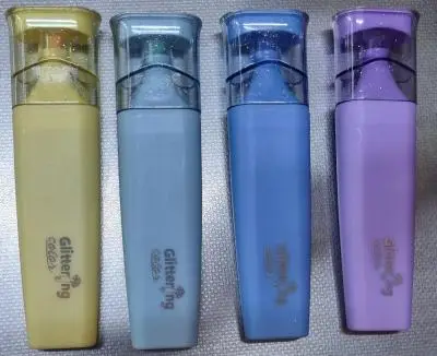 Текстовыделитель Glittering color WD-2693B с глиттером, желтый/фиолетовый/синий/голубой 