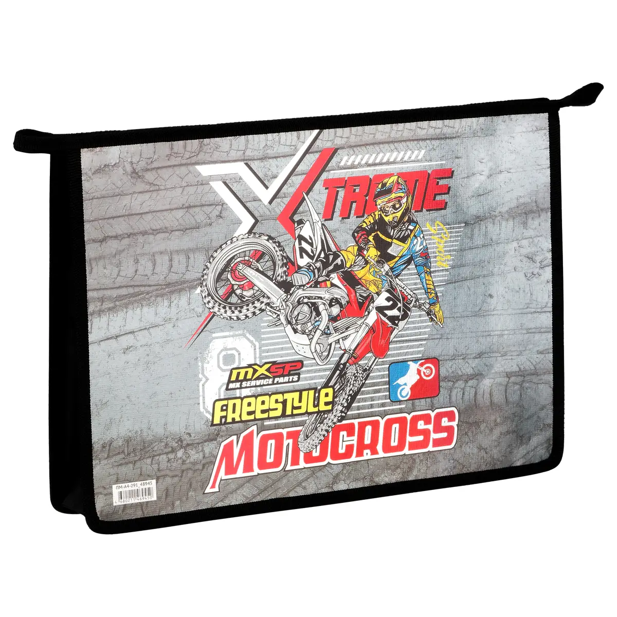 Папка для тетрадей 1 отделение, А4, ArtSpace "Motocross", 325*230*55мм, ламинированный картон, фольг