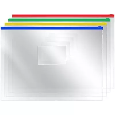 Папка-конверт на zip-молнии OfficeSpace А4, ПВХ, 120мкм, прозрачная, цветная молния, карман, ассорти Папка-конверт на zip-молнии OfficeSpace А4, ПВХ, 120мкм, прозрачная, цветная молния, карман, ассорти
